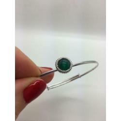 H157 Prachtige zilveren armband met jade