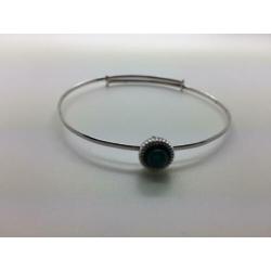 H157 Prachtige zilveren armband met jade
