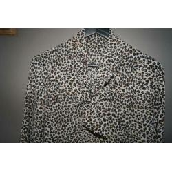 Blousson met strik, tijgerprint, maat XL