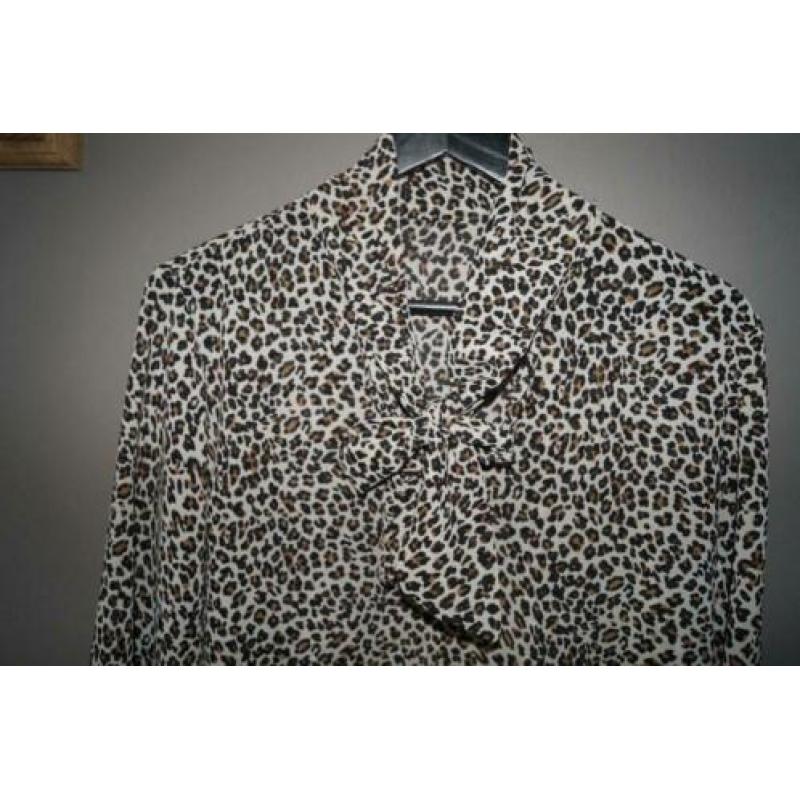 Blousson met strik, tijgerprint, maat XL