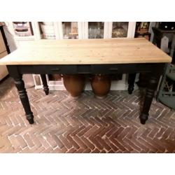 Brocante Eettafel/Sidetable/Tafel/Kaptafel