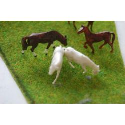 5 paarden voor een HO spoorbaan