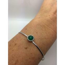 H157 Prachtige zilveren armband met jade