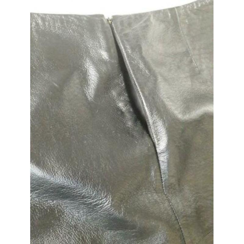 Fraaie vintage knielange leren rok maat 42