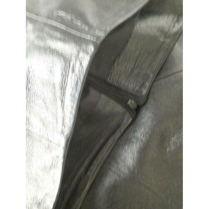 Fraaie vintage knielange leren rok maat 42