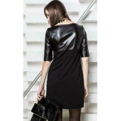 Black dress leather look