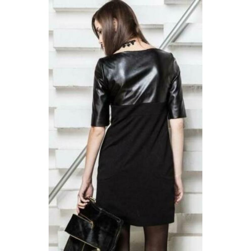 Black dress leather look