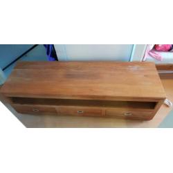 Onbewerkt teak tv meubel