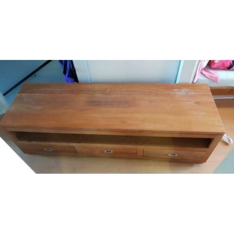 Onbewerkt teak tv meubel