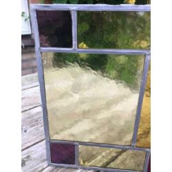 Mooi antiek glas in lood raam (O)