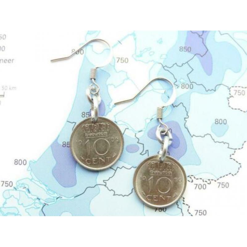 Oorbellen dubbeltje 1995 -1996-1997-1998-1998-1999-2000-2001