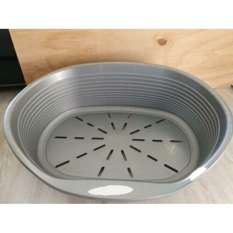 Hondenmand kunststof 60 -67 cm zwart en zilver