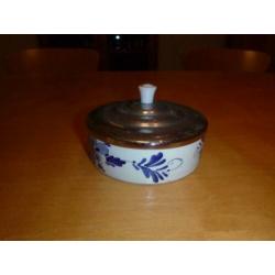 Vintage bakje met deksel, Delfts blauw, 11 cm diameter