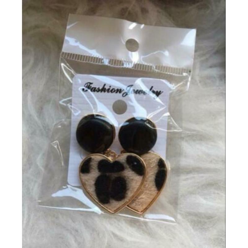 Fashion "furry" hart oorbellen-nieuw-tijger-luipaard-leopard
