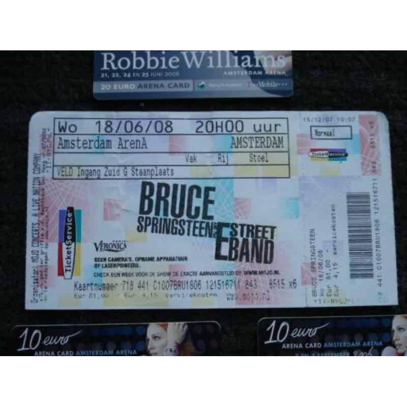 Arena Cards Bruce Springsteen/Robbie Williams/Madonna