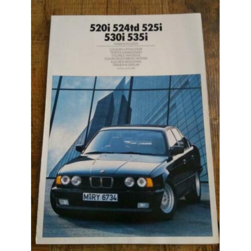 BMW 5 serie e34 kleuren en bekleding folder uit 1988