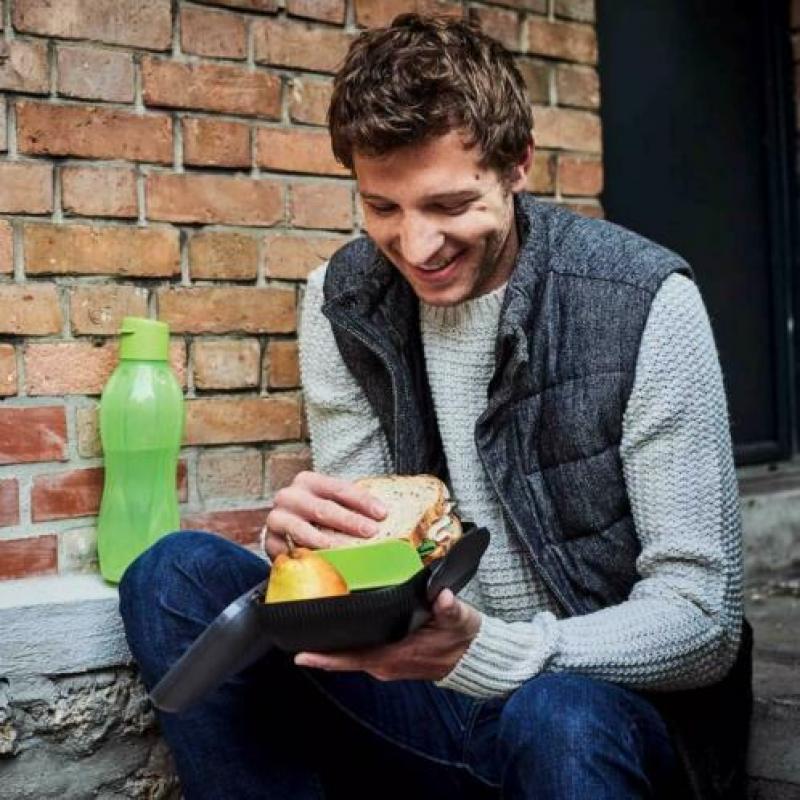 Nieuwe Tupperware Zwarte Snack Pack Broodtrommel lunch doos