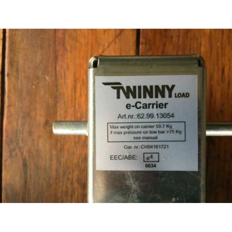 Twinny Load E-carrier fietsendrager (voor 2 e-bikes) 60 kg.