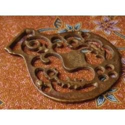 Antiek Engels horsebrass kleppermannetje sierlijk 10,2 cm.