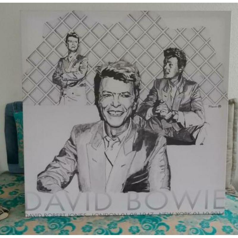 Poster op verfdoek. David Bowie