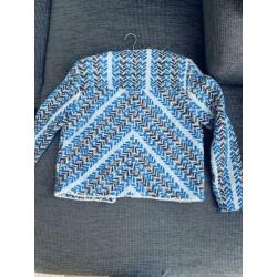 Mango Suit blauw wit jasje met zakken maat L