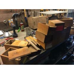 Oude kistjes, houten kistjes
