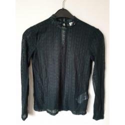 Kanten groene top lange mouwen, maat XS