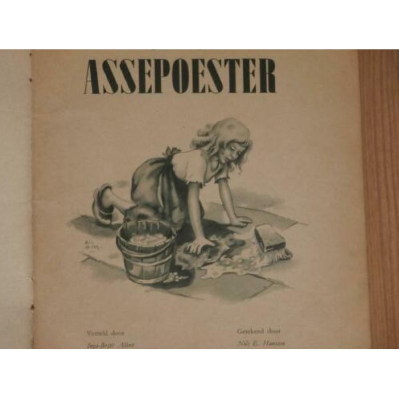 Antiek boekje Assepoester Sneeuwwitje Alga 1948 Holland oud