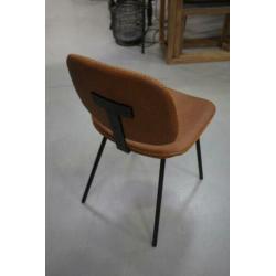 10 hippe eetkamerstoelen cognac industrieel kunstleer metaal