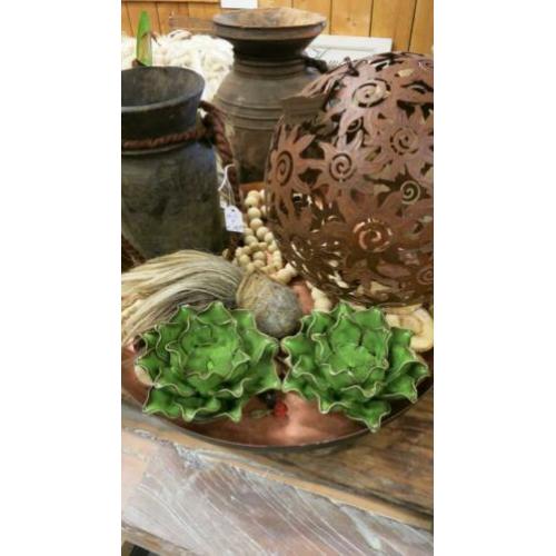 Waxinelicht groene lotus bloem