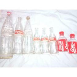 Vintage Coca Cola verzameling flesjes blikjes zie foto's