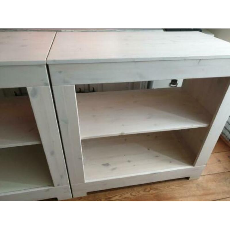 Open kast tv kast tv meubel tv-meubel kastje white wash hout