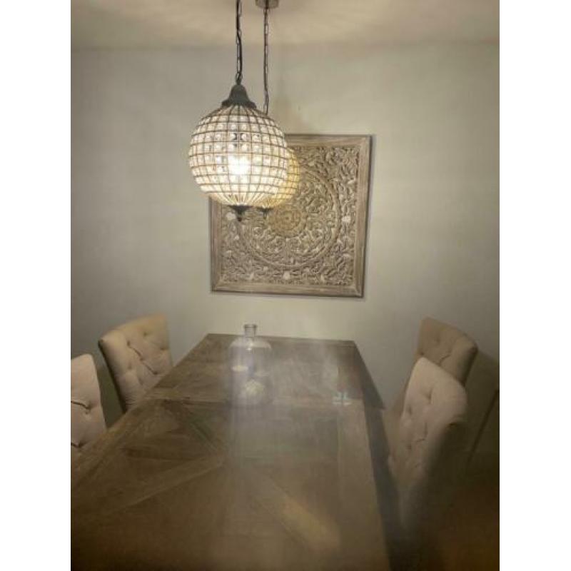 Houtgesneden wandpaneel 90x90