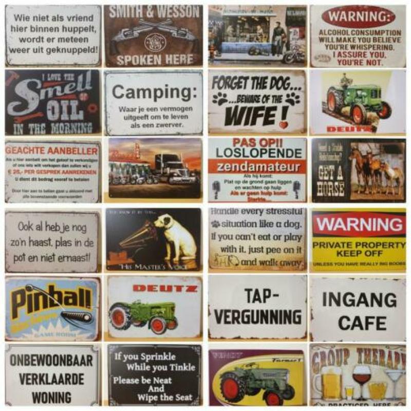 Vintage custom hot rods reclamebord wandbord van metaal