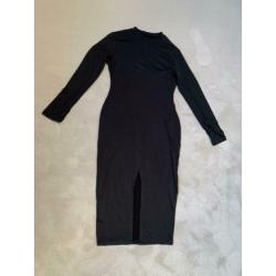 Dames midi jurk met split maat m