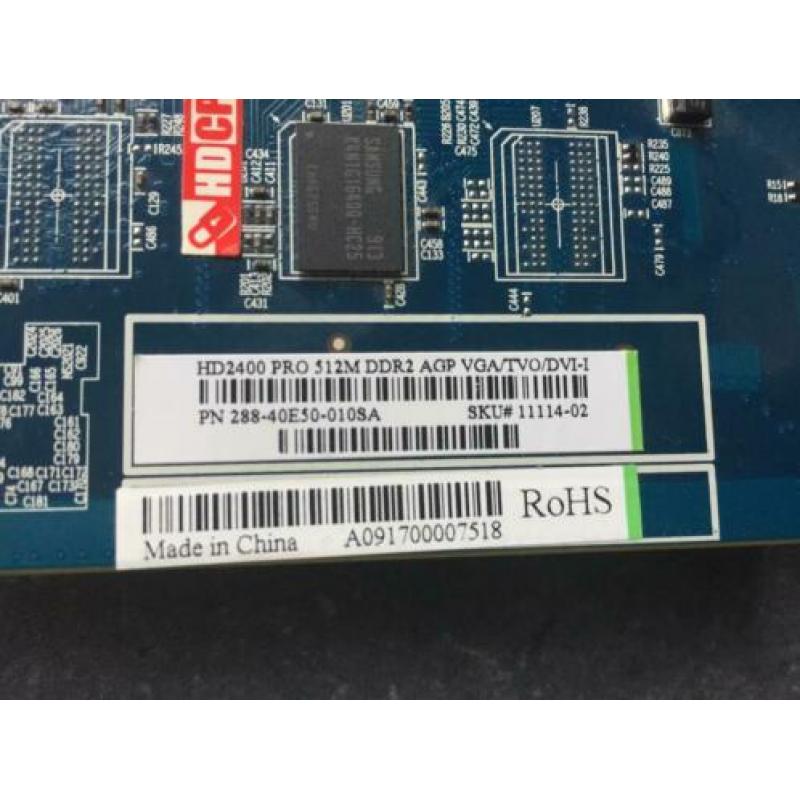 sapphire radeon hd 2400 pro 512mb vga/tvo/dvi agp
