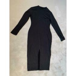 Dames midi jurk met split maat m