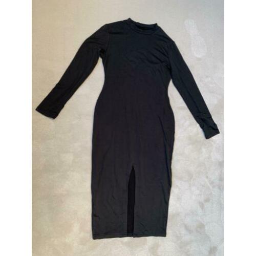 Dames midi jurk met split maat m