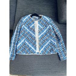 Mango Suit blauw wit jasje met zakken maat L