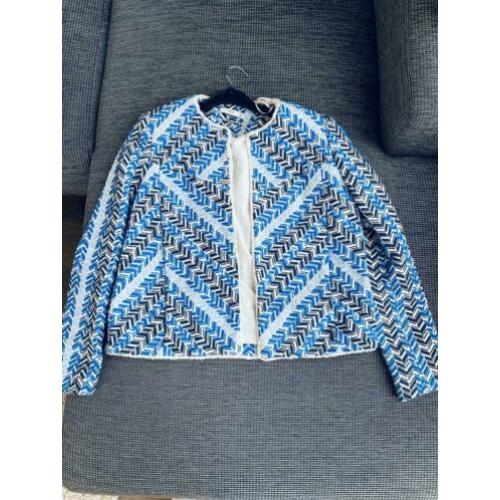 Mango Suit blauw wit jasje met zakken maat L