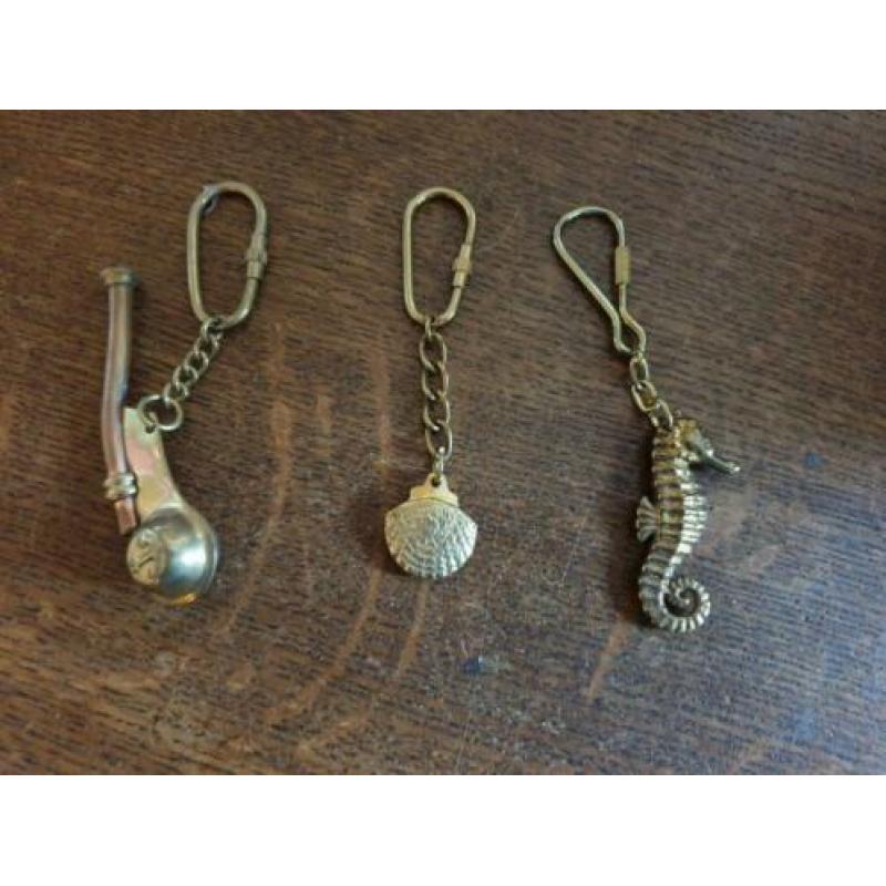 3 koperen sleutelhanger