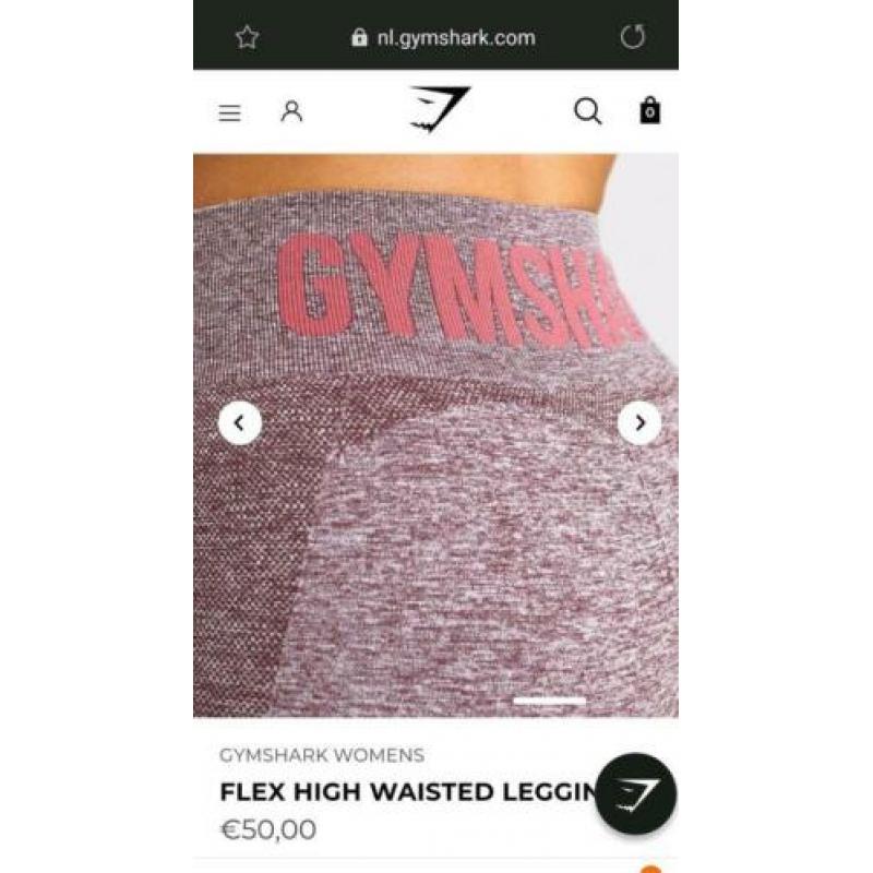 Gymshark high waisted flex sport legging, Maat S
