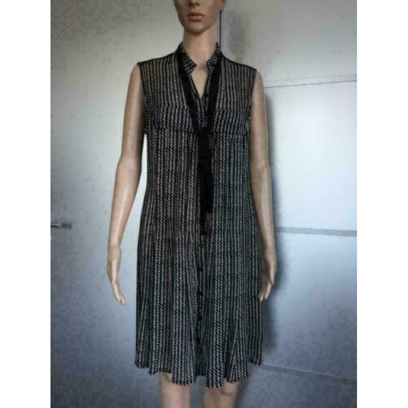 D306 EXPRESSO MAAT 42=L zwart/wit jurk jurkje tuniek vest