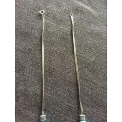 Zilver Ketting met blauwe stenen,Vintage