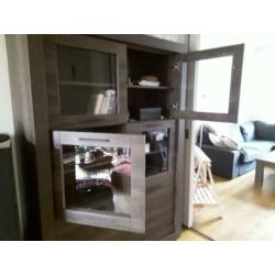Buffetkast met glas, (TV-meubel en Salontafel)