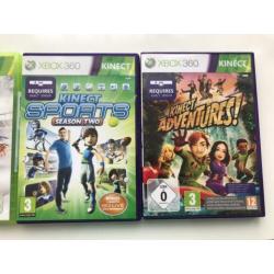 Xbox 360 with Kinect, 5 controllers and 5 games