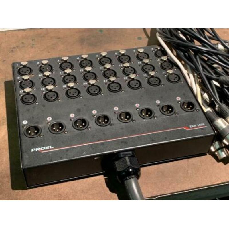 Proel EBN 2408 Multi kabel XLR stagesnake 25m met stageblock