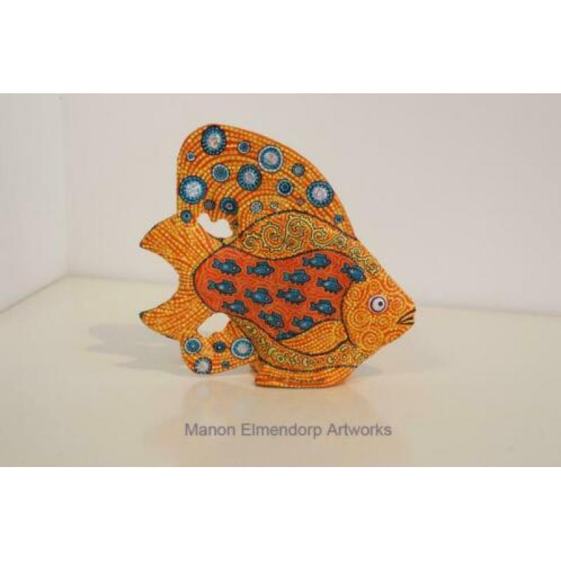 100% Handgemaakt Beeldje "Big beautiful Fish" Kunstwerk