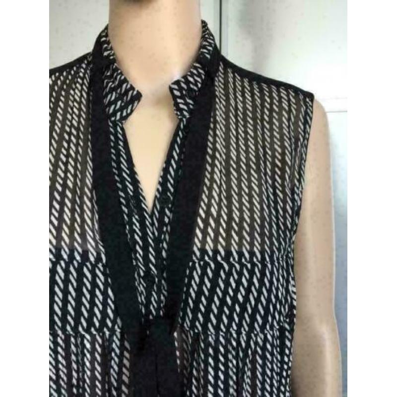 D306 EXPRESSO MAAT 42=L zwart/wit jurk jurkje tuniek vest