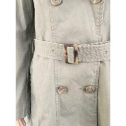 D830 Benetton maat M=38/40 olijf-groen jas trussenjas trench